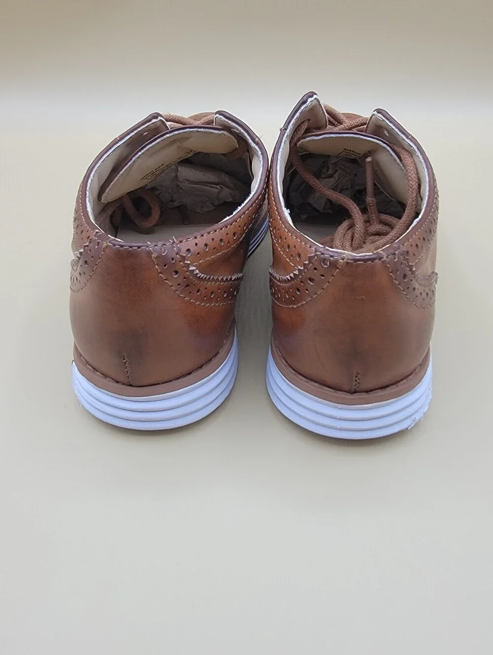 Kenneth Cole Reaction Mario Jole Boy's Wingtip Oxford Dress Shoes Size 1 Brown